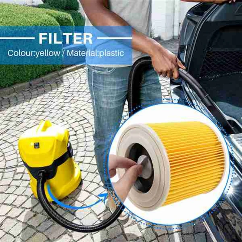 A66T-3PCS HEPA Filter For Karcher WD WD2 WD3 WD1 MV3 MV2 Vacuum Cleaners Parts WD2250 WD3.200 WD3.300