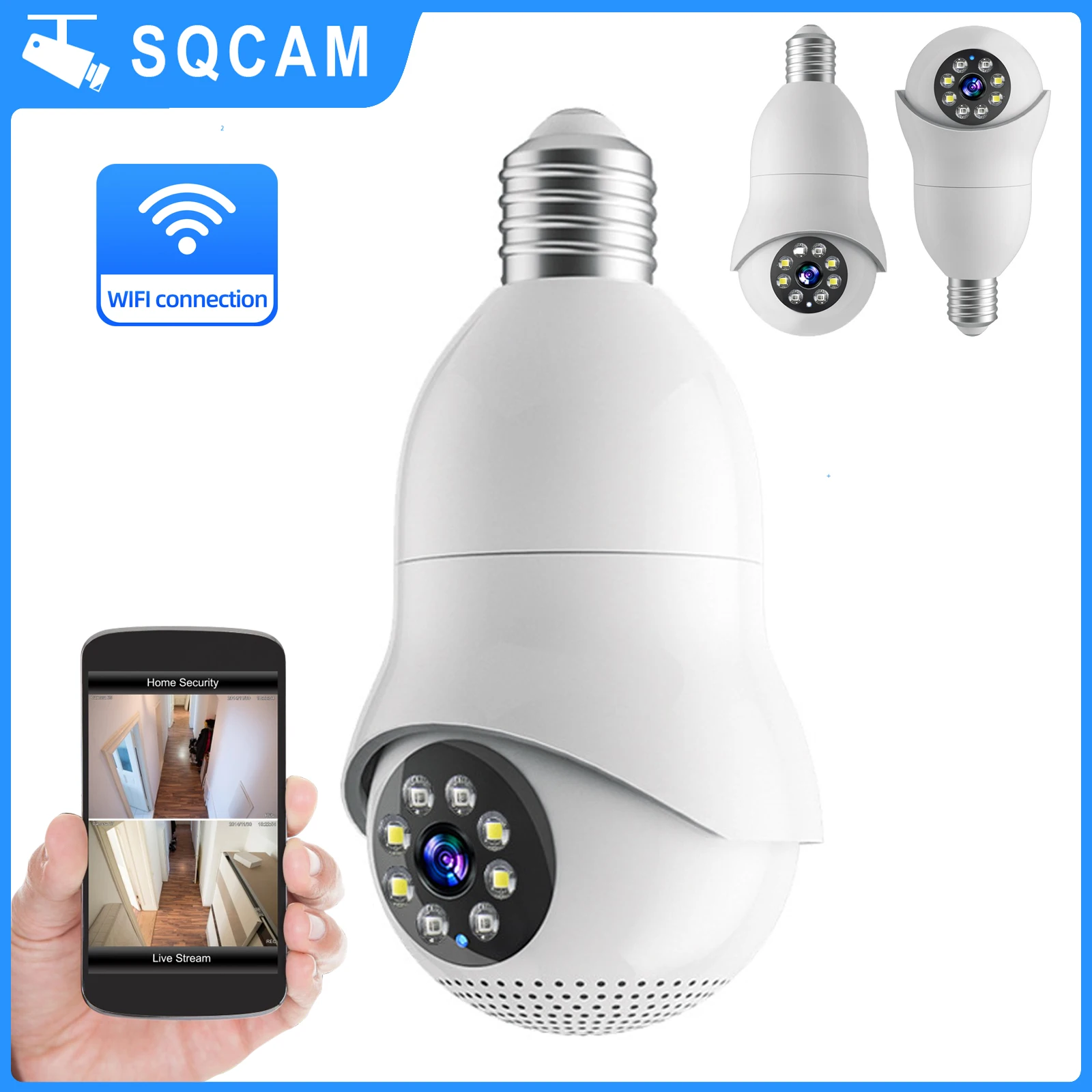 sqcam camera de protecao de seguranca para casa wi fi lampada de camera de seguranca 360 deteccao de movimento camera ao ar livre 01