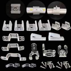 LED Tape Fix Clips With Screw RGB Neon Led Connector Fix Holder Clip Fixing 2835 5050 COB Strip Light Plastic Buckle Accessories