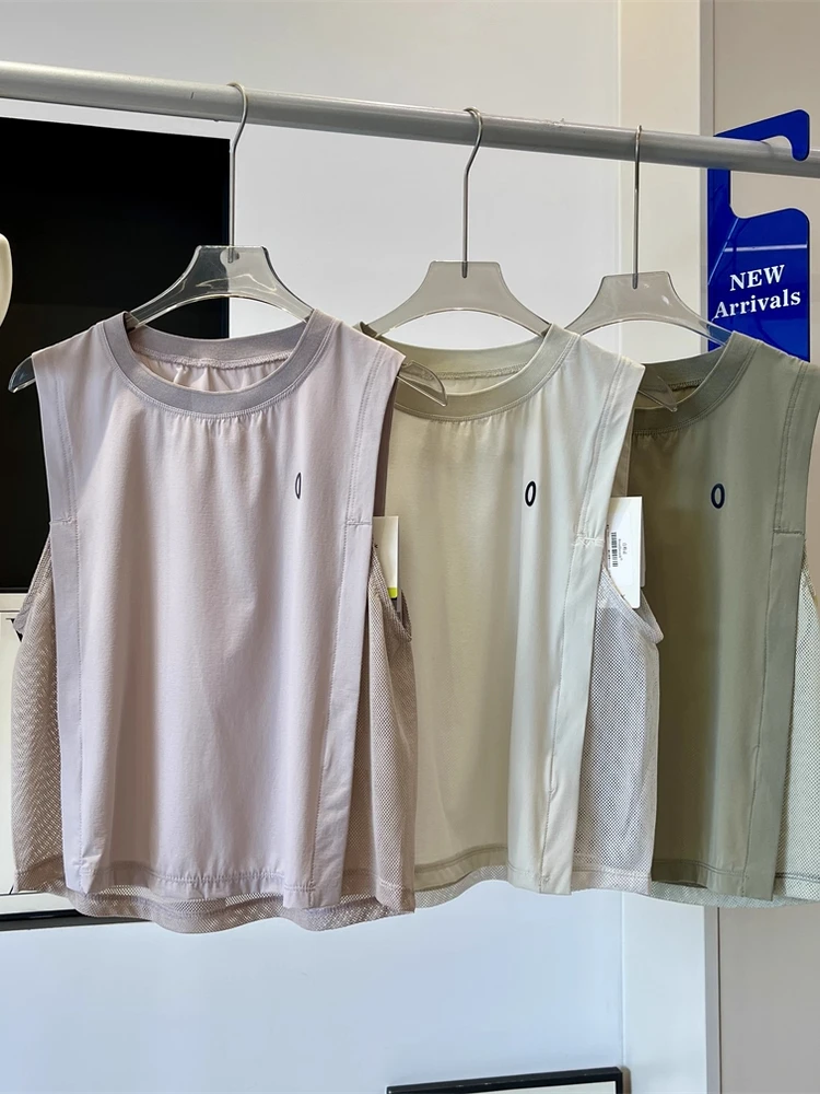 

Women's Outdoor Summer Sports Tank Top Svel Hollow out Qui Dry Breathable Me Upper Apparel Korean Sle Loose Fit