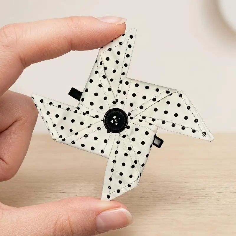 Lustige Haarspange in Form einer Windmühle mit Punktmuster, niedliche Haarspange im Y2K-Stil, kreative Haarspange für den täglichen Gebrauch, Fotoshooting, Haarschmuck für Mädchen – Detail 4