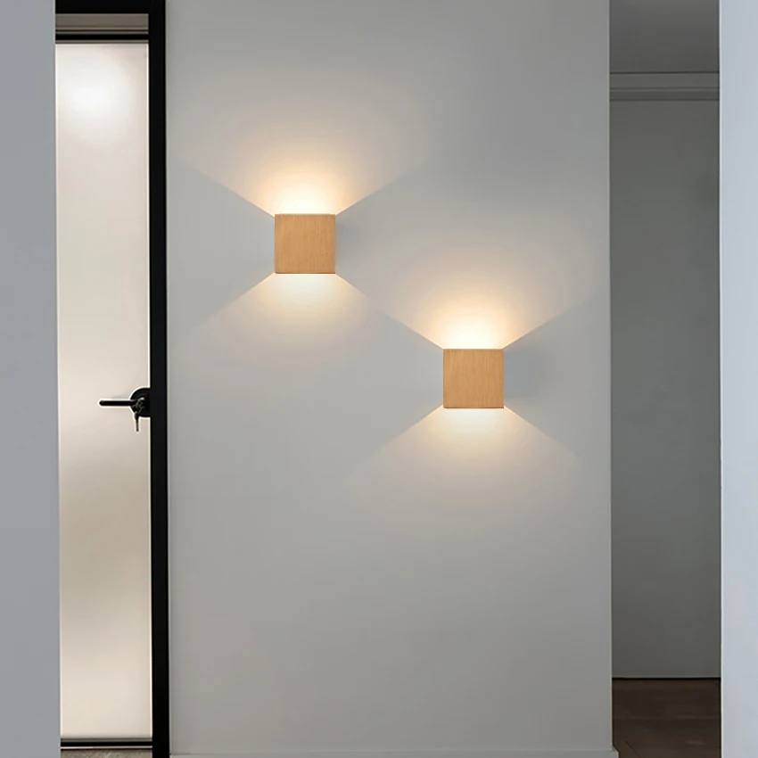 6 واط LED مصباح الجدار الداخلي صعودا وهبوطا توهج نحى الذهب/الفضة/أسود/القهوة الألومنيوم أضواء الجدار إضاءة ديكوريّة المنزل AC90-260V