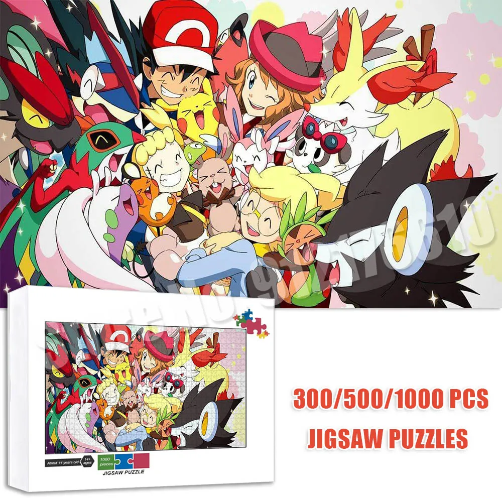 

Pokemon Puzzles for Adults 300/500/1000 Pieces Pikachu Jigsaw Puzzle Education Diy Nostalgia Game Toys Kids New Year Gifts