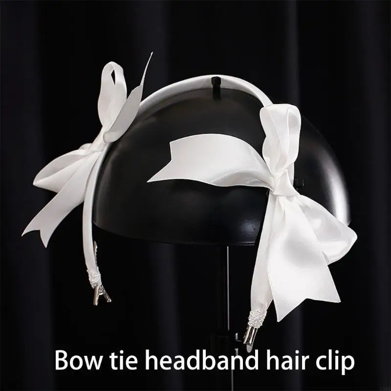 195E Elegante fascia con fiocchi nastro per abiti da sposa da sposa Splendidamente accessorio per capelli da damigella per da