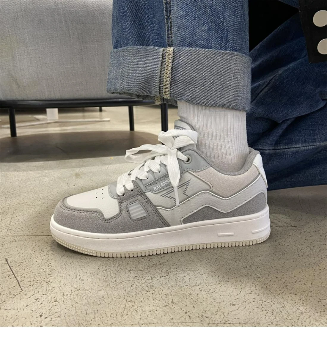 Grey Platform Sports Shoes Sneakers for Women Tennis Female Skateboard Basket Casual Vulcanize Spring Summer 2024 Vintage