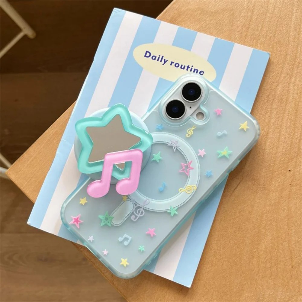 Koreańskie urocze lustro do telefonu magnetycznego Magsafe Griptok Grip Tok Stand do iPhone'a 16 Składane etui do ładowania bezprzewodowego Pierścień uchwytu