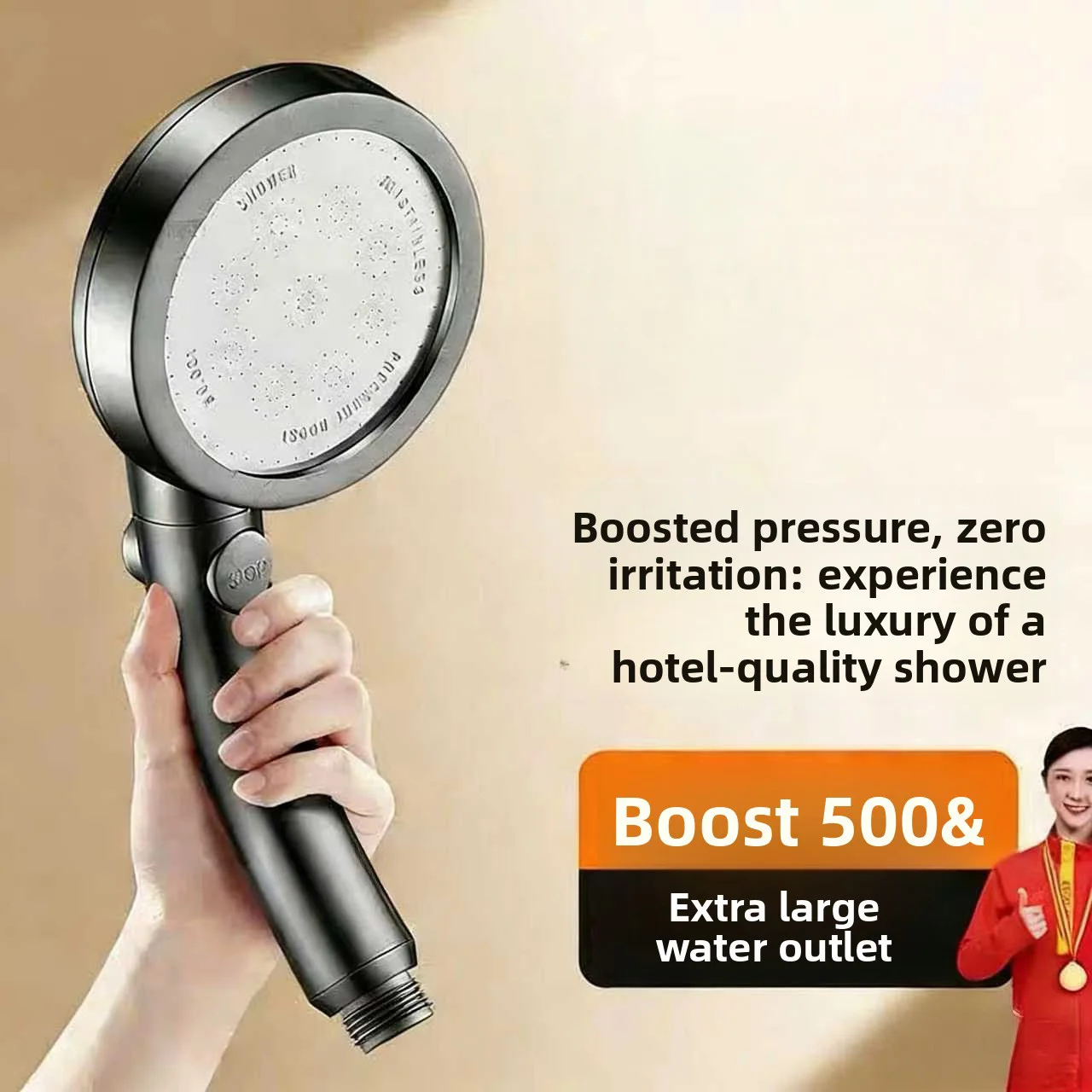 Adjustable High Pressure Shower Head with Flexible Bend Nozzle for Bathroom Renovation Enhanced Water Flow Rainfall Spray