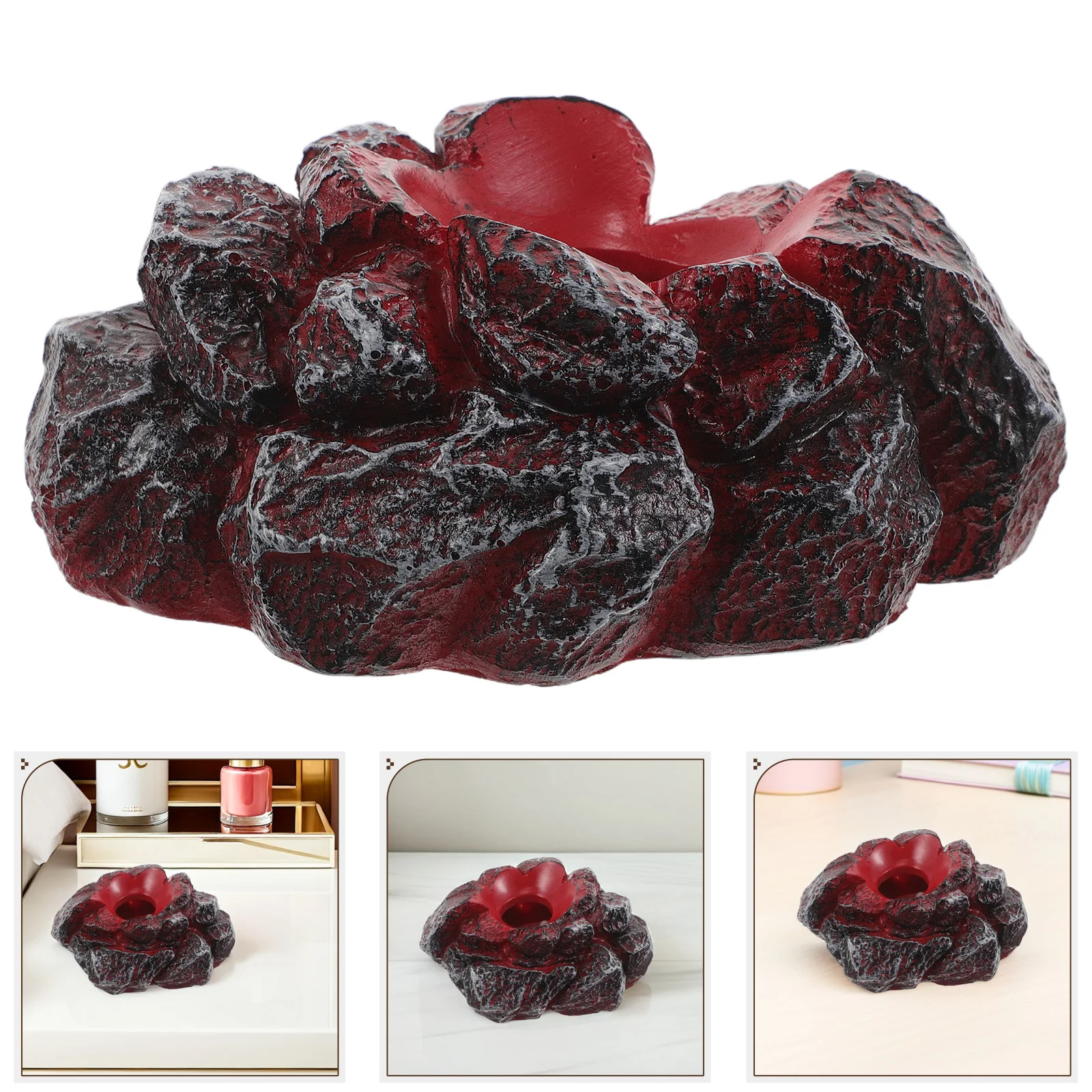 

Glowing Resin Lava Display Base Led Illuminated Pedestal For Figurines Sculptures Collectibles Scene Rock Platform Holder