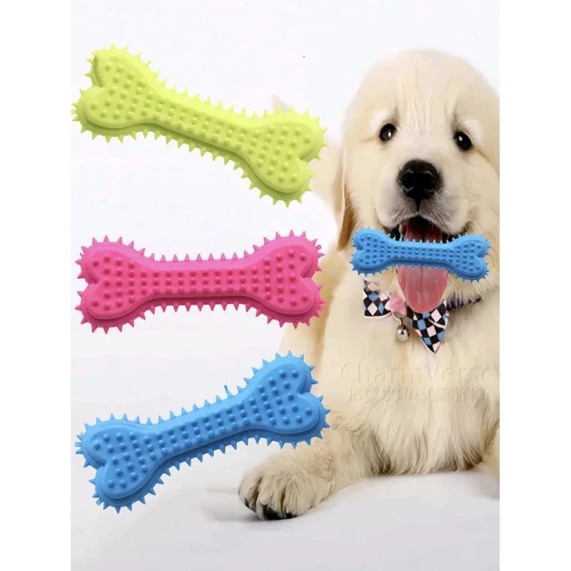 

Durable Dog Chew Toys 3 Pack Long Lasting Pet Bone Shaped Rubber Chew Sticks for Teeth Cleaning Puppy Teething Training