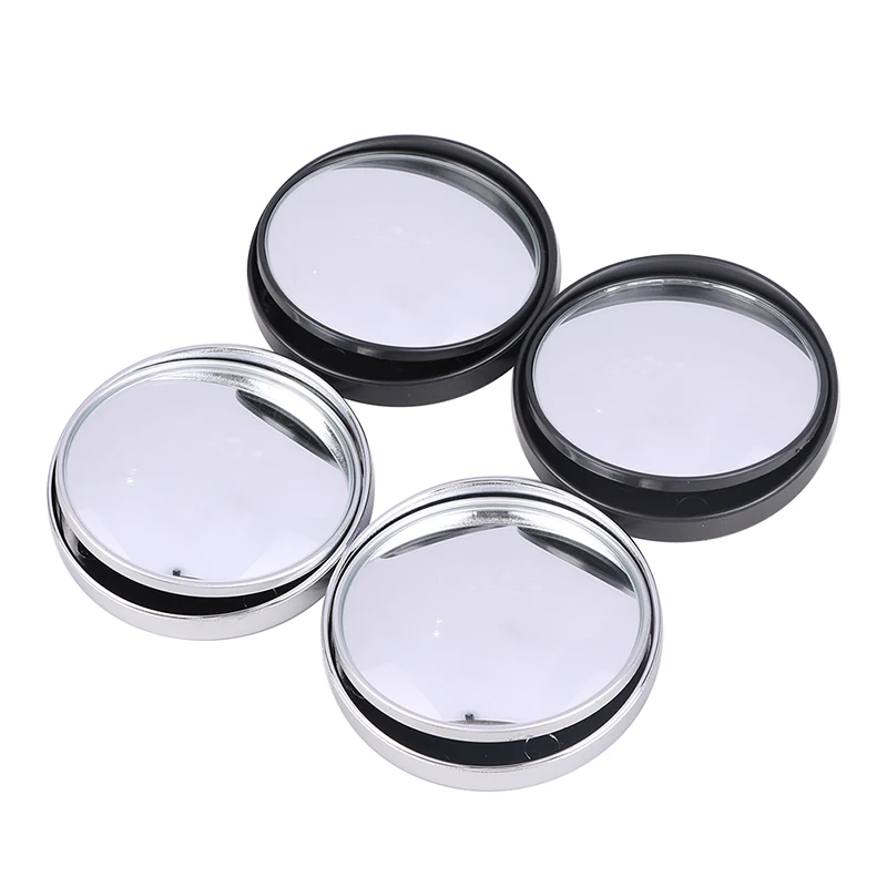 2Pcs 75MM 3R-036 Stick-on Convex Blind Spot Rearview Mirror With Adjustable Wide Angle