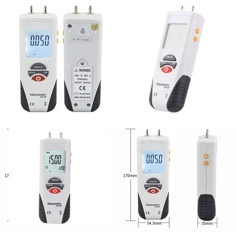HTI Hot Sale Hti HT-1891 Digital Vacuum Pressure Gauge Meter Differential Pressure Digital Manometer