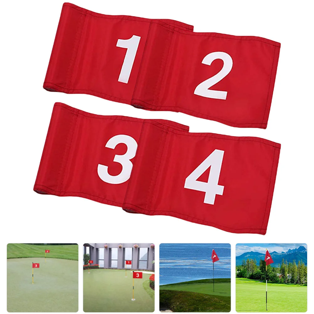 4 Pcs Mini Golf Practical Golfing Flags Nylon Golfs Practicing Targeting