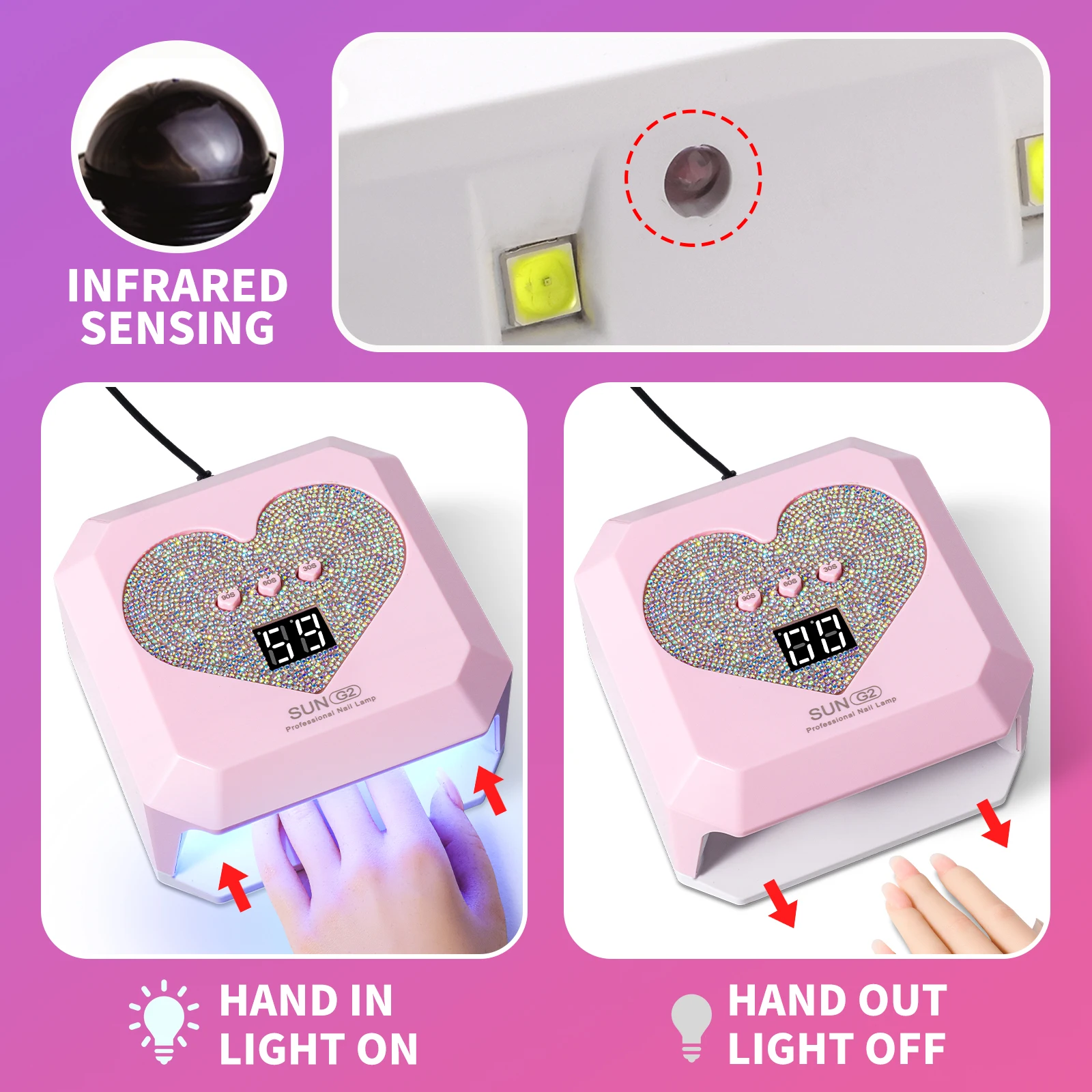 المحمولة مسمار مجفف مصباح الأشعة فوق البنفسجية ضوء للأظافر عيون حماية 21 المصابيح الأشعة فوق البنفسجية مصباح ل هلام طلاء الأظافر علاج مجفف المنزل صالون أداة USB #5