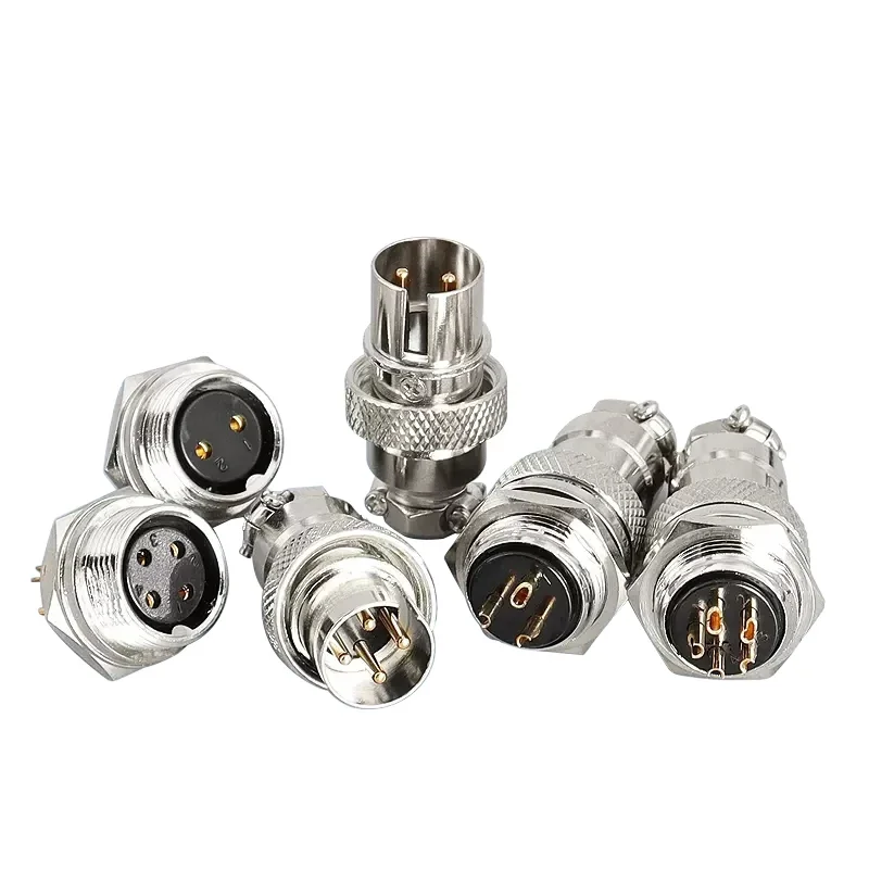 1Set GX16MF-2/3/4/5/6/7/8 Pins Aviation Socket&Plug Male and Female Reverse Fixed Cable Connector 16MM Plate Front Installation