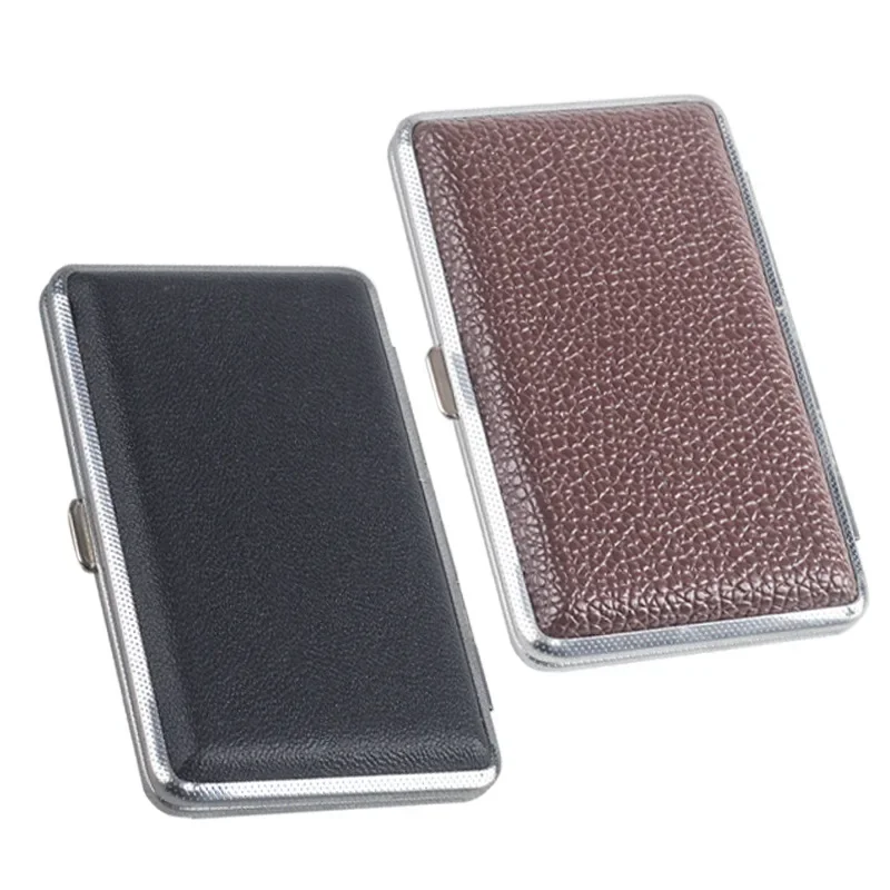 Leather Slim Portable Cigarette Case Pressure and Moisture Resistant Cigarette Accessories