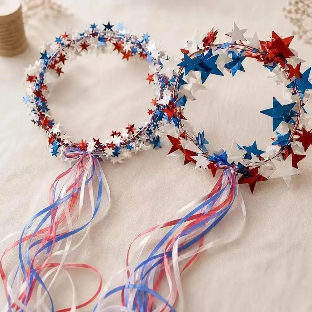 

Unique Tassel Hair Accessory Glitter Star Headband Tassel 4th of July Patriotic Party Accessory Women’s Masquerade Festival