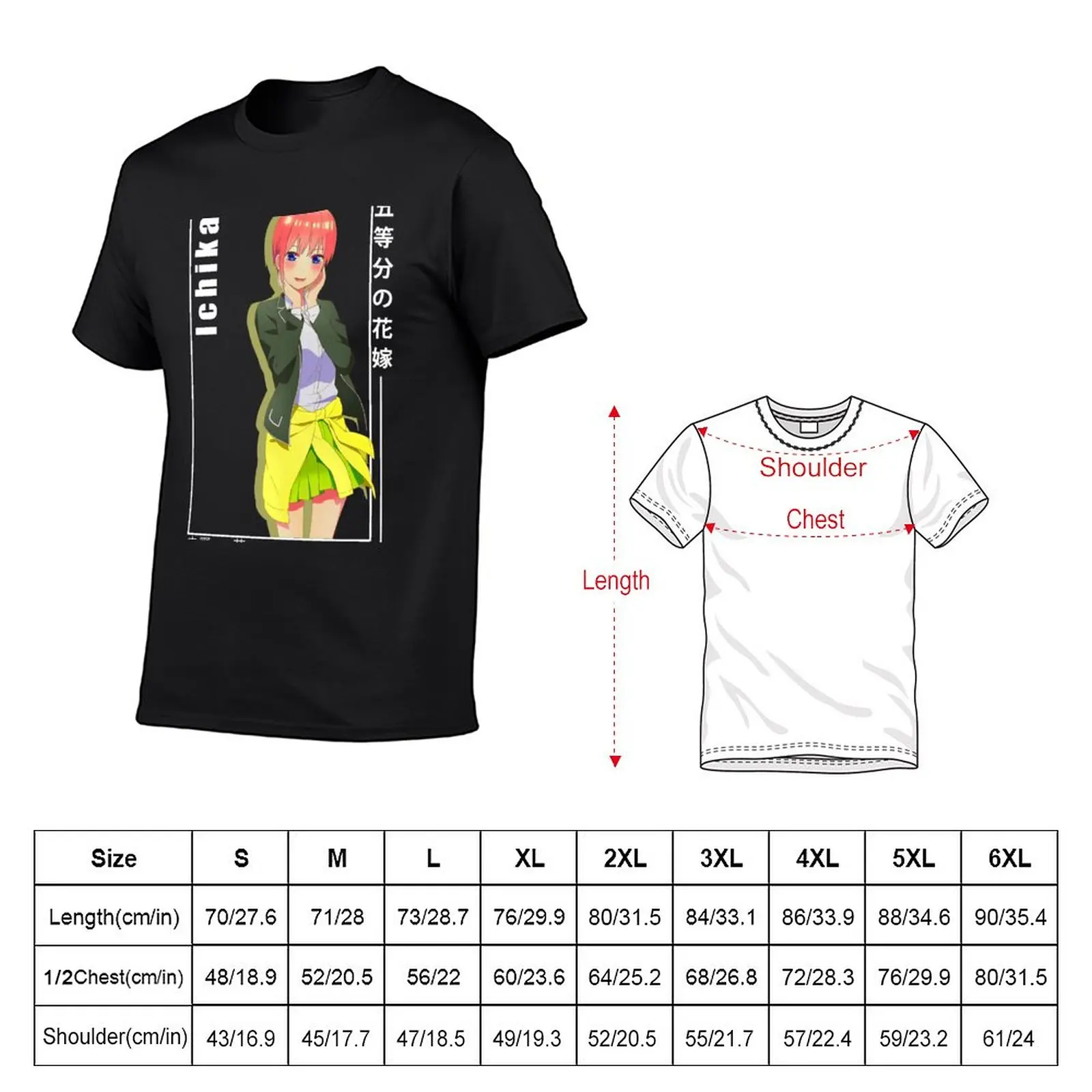 New Ichika nakano - 5 toubun no hanayome T-Shirt anime clothes funny t shirt summer top mens t shirts pack