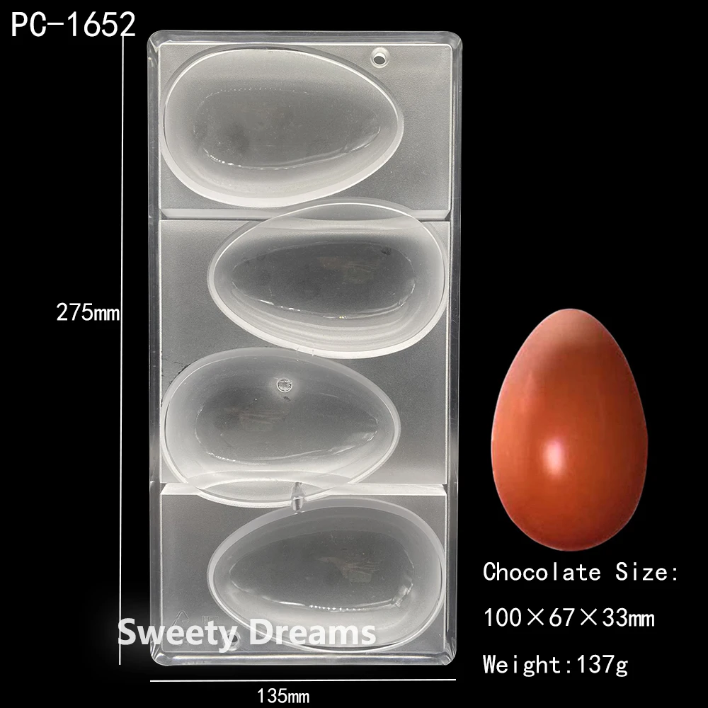 Happy Easter Egg Polycarbonate Chocolate Mold Form Baking Sweets Candy Pastry Confectionery Decoration Cake Bakery Tools