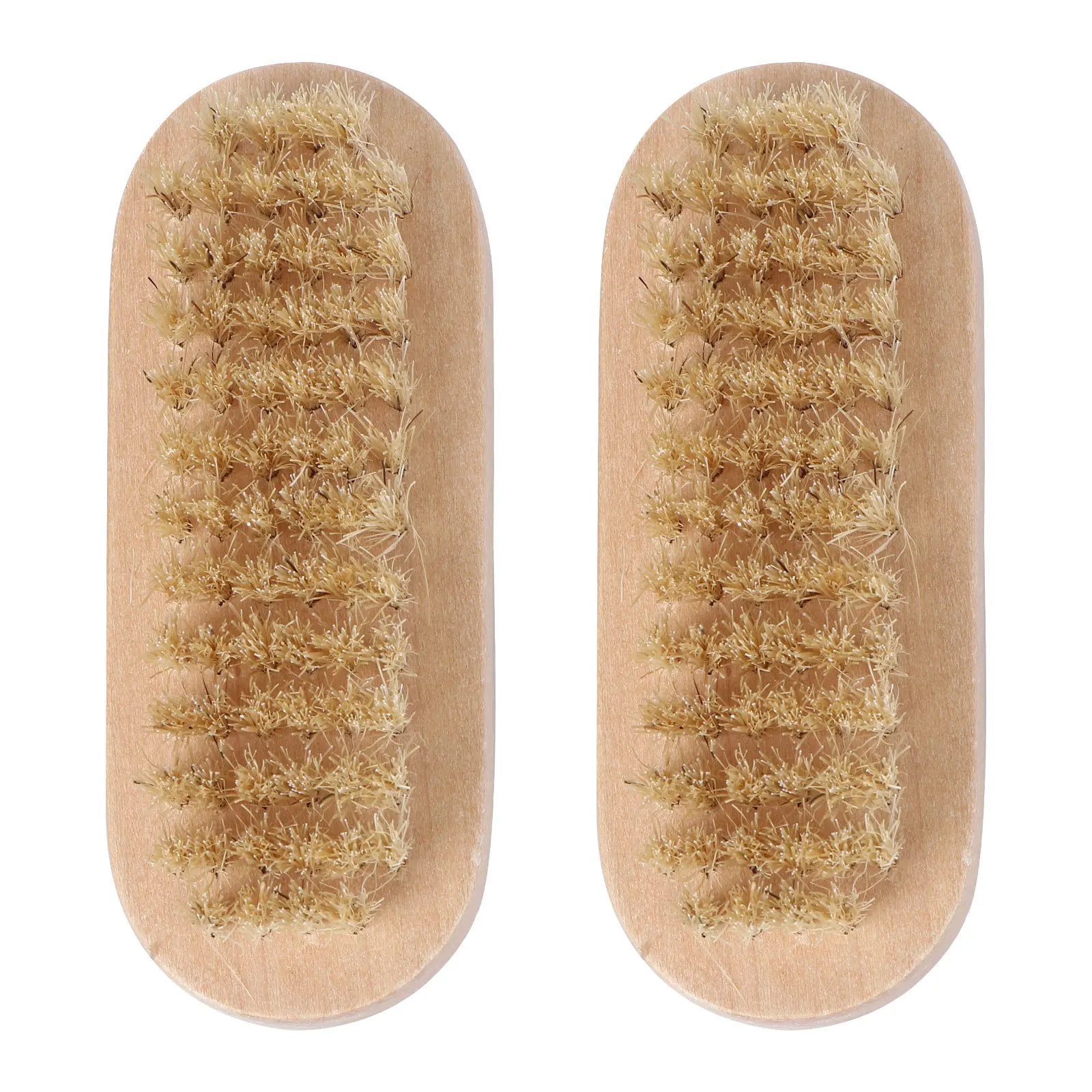 

2 шт. щетка для ногтей из натуральной щетины кабана с деревянной ручкой, двусторонний инструмент для маникюра и педикюра для рук, ног, скраб для чистки, портативный