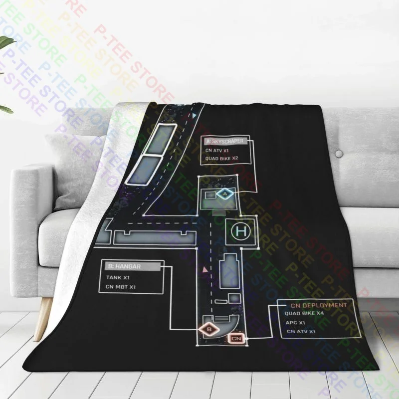 Battlefield 4 Map Blanket Shaggy Fashion Plus Velvet Cover Blanket Machine Washable