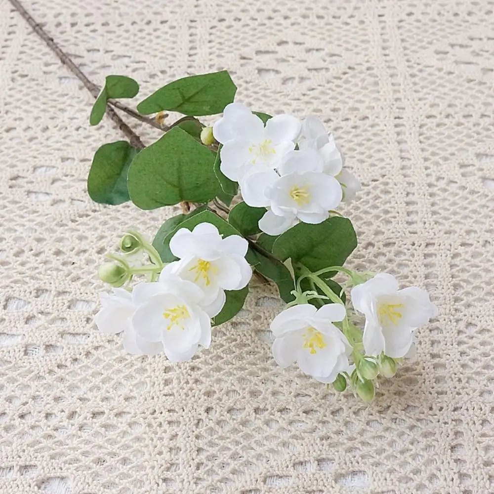 

New 3-Forked Design Jasmine Silk Flowers 60cm Length DIY Decoration Simulated Flower Fake Flowers Wedding Party Decoration