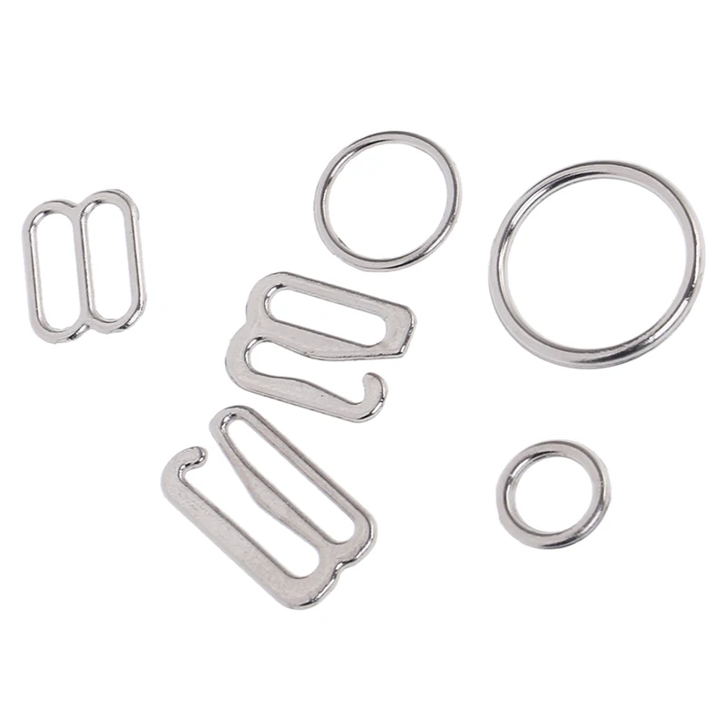 100 Pcs Silver Metal Bra Strap Adjuster Slider/hooks/o Ring Lingerie Sewing Craft Sewing Accessories