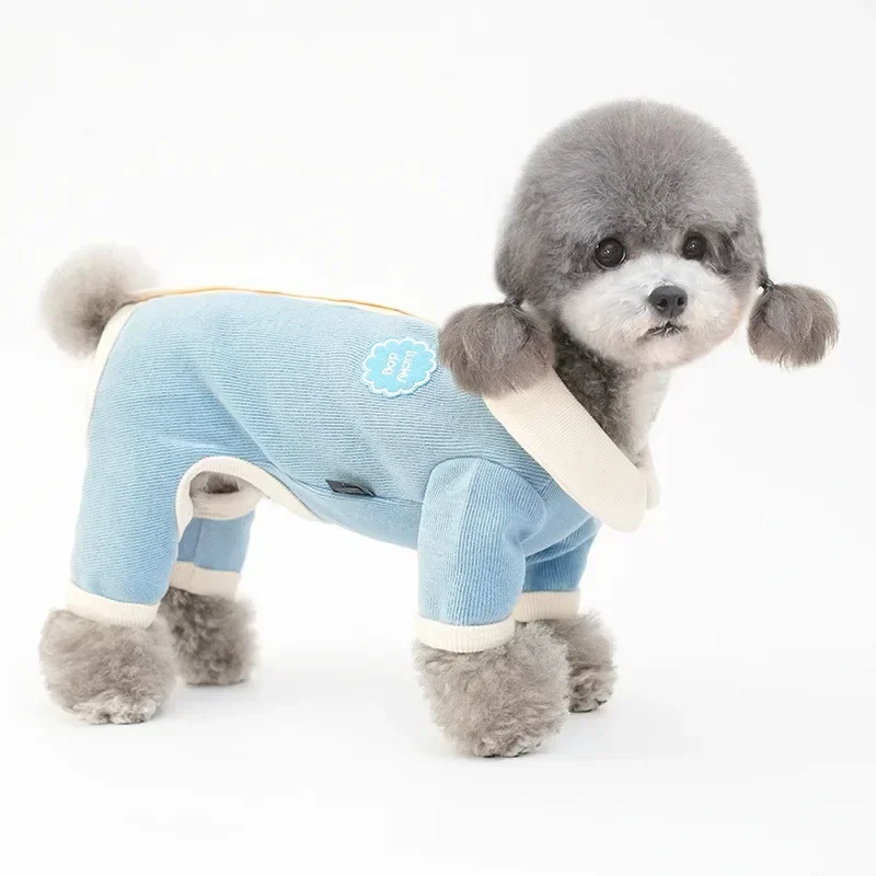 Dog Pajamas Jumpsuit Winter Pet Clothing Rompers Puppy Outfit Yorkie Pomeranian Maltese Poodle Bichon Schnauzer Dog Clothes Coat