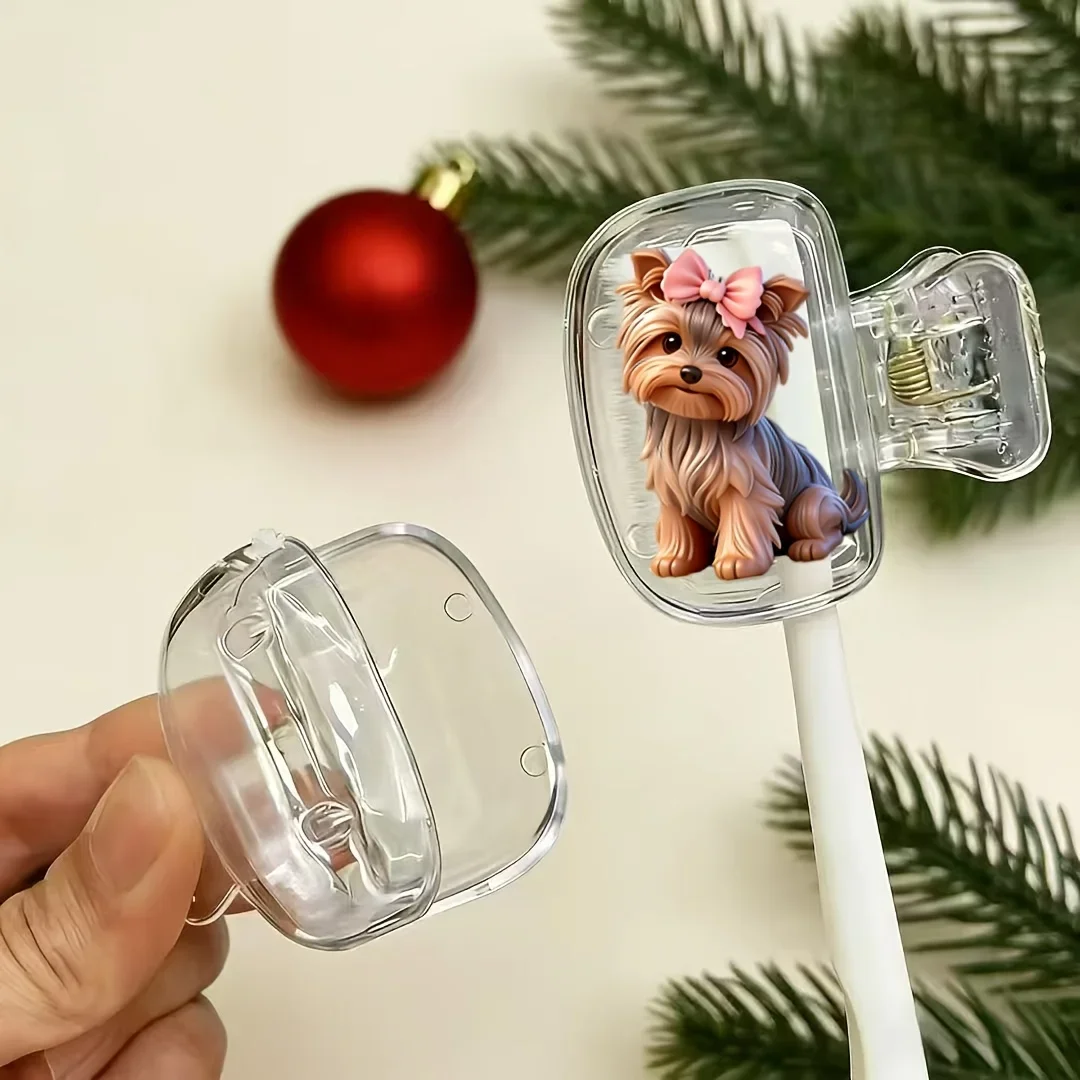 2pcs Yorkshire Terrier Portable Toothbrush Head Covers Easy to Carry and Provides Protection for Toothbrushes Dormitory Use