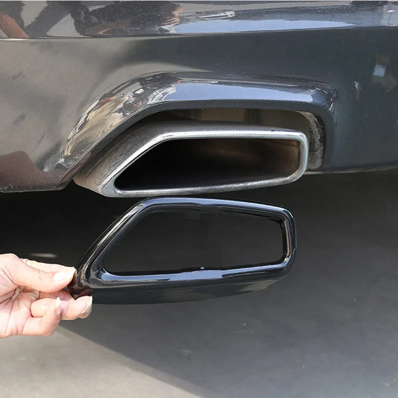For BMW Nwe 5 Series G30 G38 2018-2021 Carbon fiber Black Car Tail Muffler Exhaust Pipe Output Cover Car Accessories