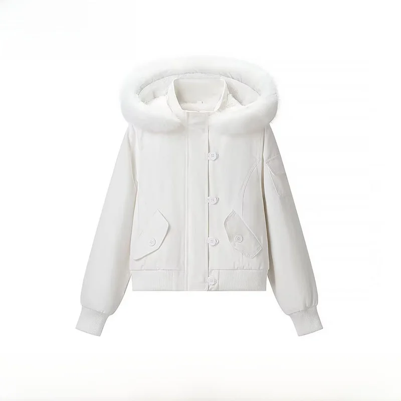 

Faionable New Arrival Autumn Winter Hooded Cotton Jaet Women's Clothing Versatile ZR Sle Commute Slim Fit Long Sve Z...