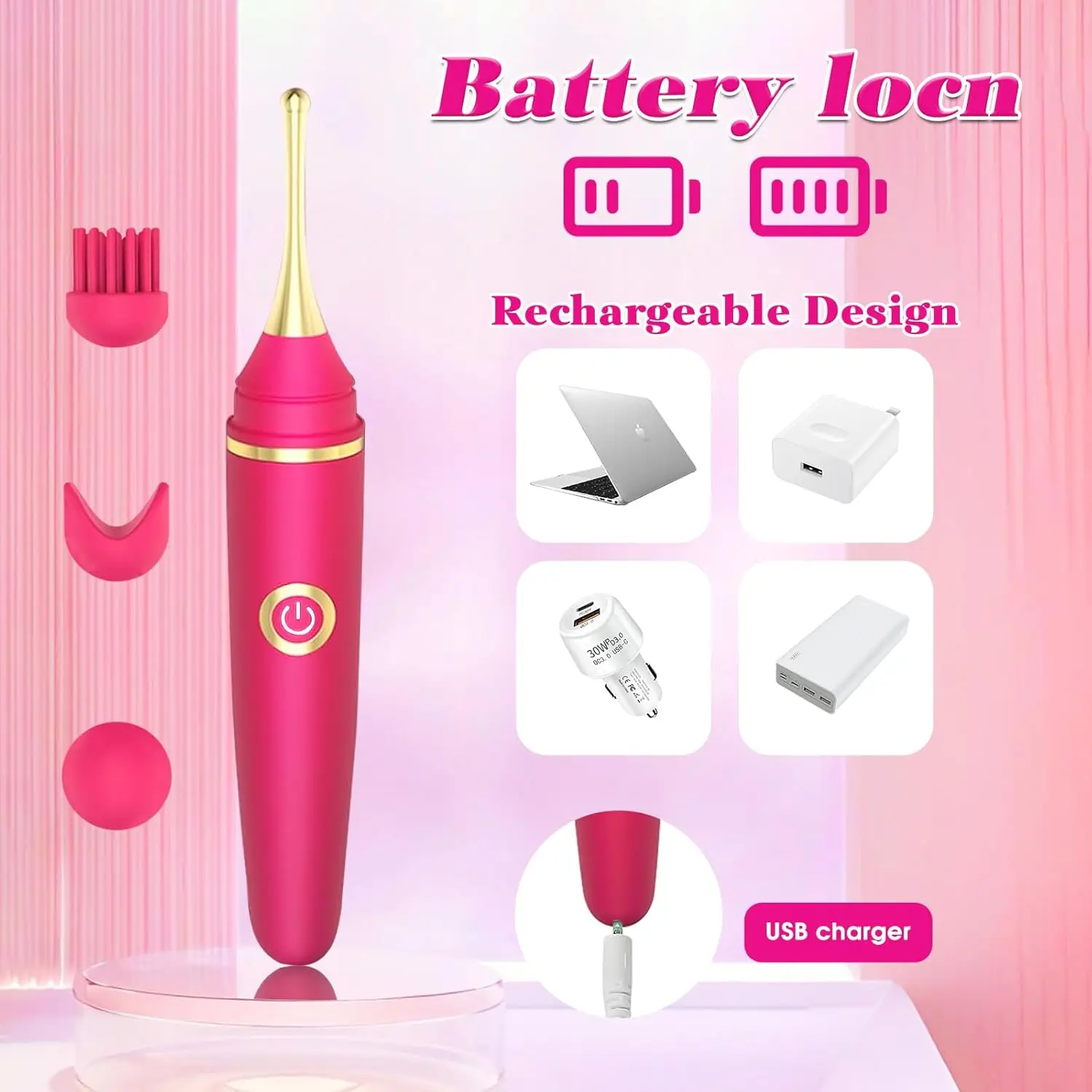 عصا هزاز رصاصة صغيرة ألعاب جنسية للبالغين 10 أوضاع محدد البظر G-بقعة دسار الحلمة محفز عالية التردد 3 رأس سيليكون