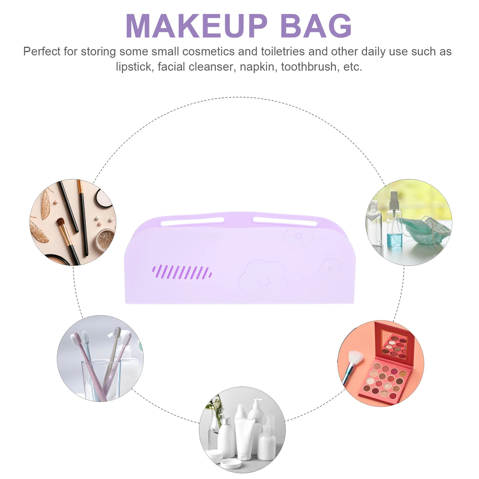 

Silicone Makeup Brush Organizer Portable Pouch Travel Case for Brushes Jewelry Small Items Beauty Tool Holder