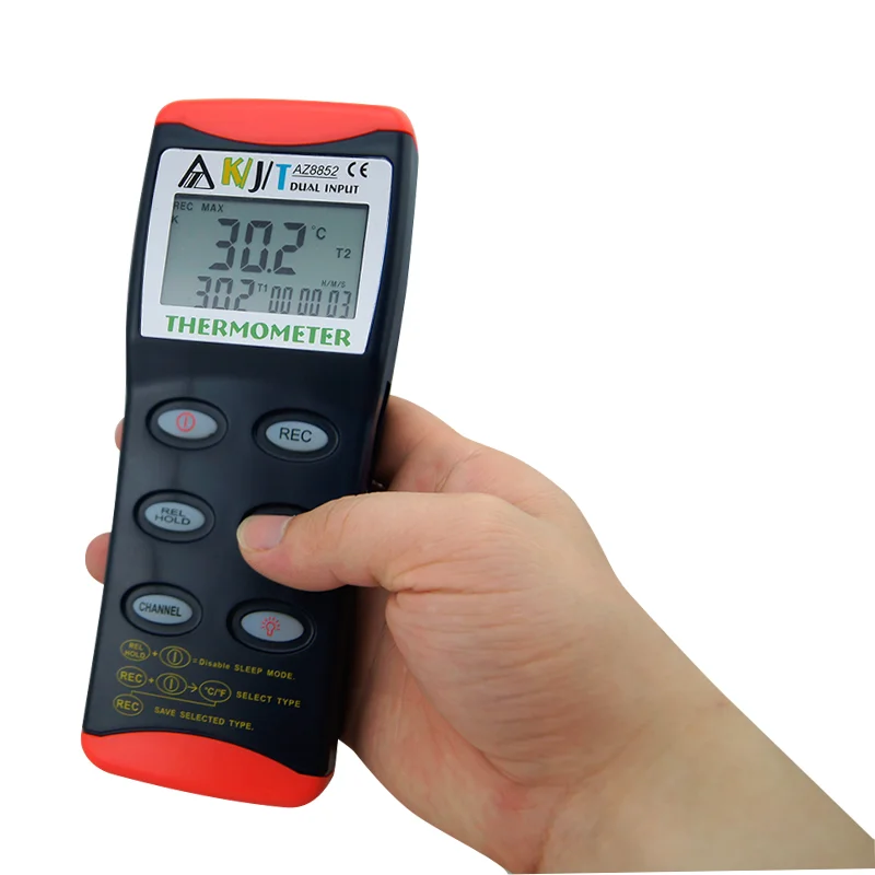 AZ8852 Handheld KTJ probe  Polytype Thermocouple Measuring Instrument K Type Digital Thermocouple Digital Thermometer