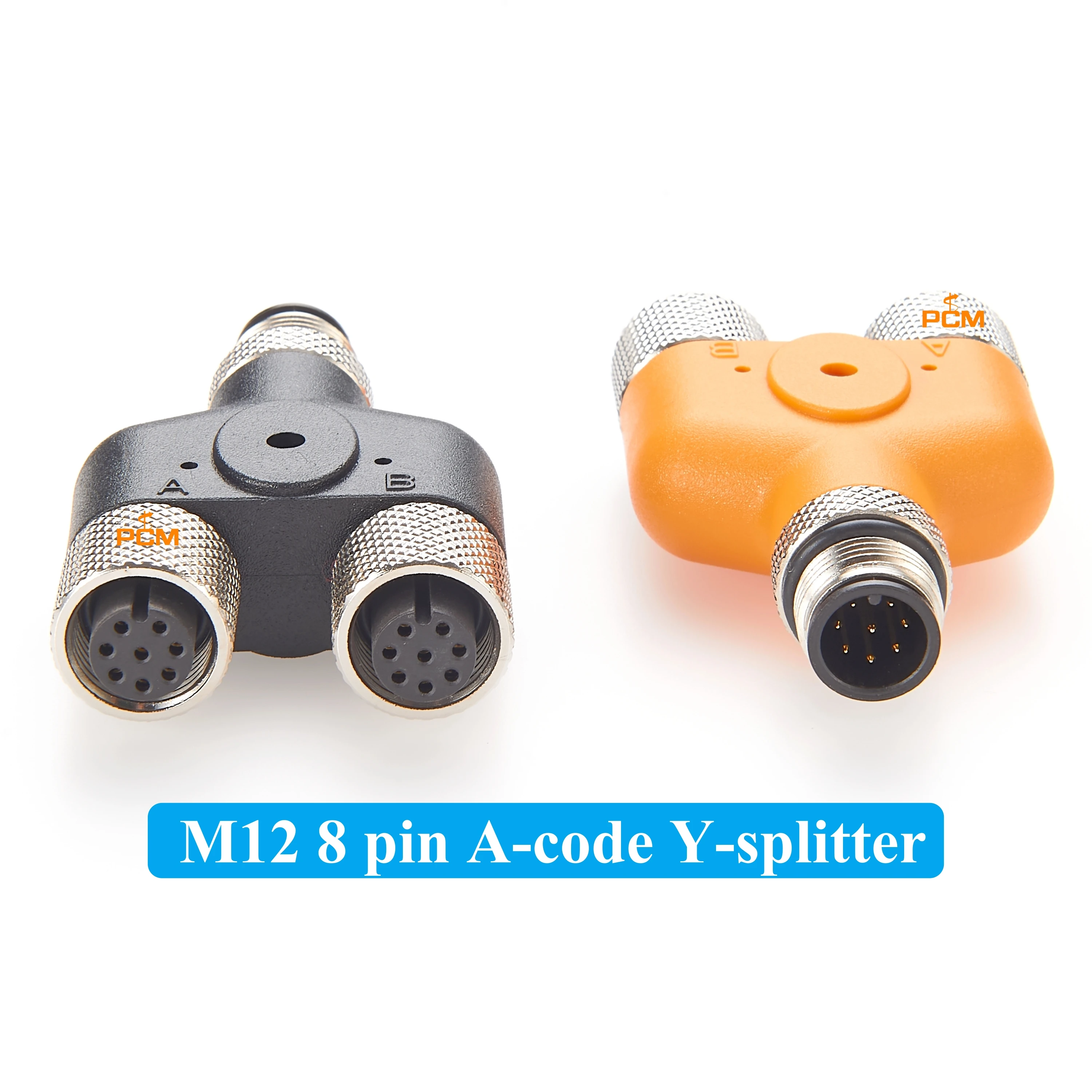 M12 Y distributor 8 Pin A-code Y Splitter T-piece Tee for CANbus CANopen DeviceNet Profinet Ethernet Sensor Actuator Data Basler