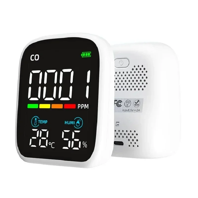 Digital LED CO Detector Carbon Monoxide Tester Temperature and Humidity Test Meter Electrochemical CO Sensor Air Quality Tester