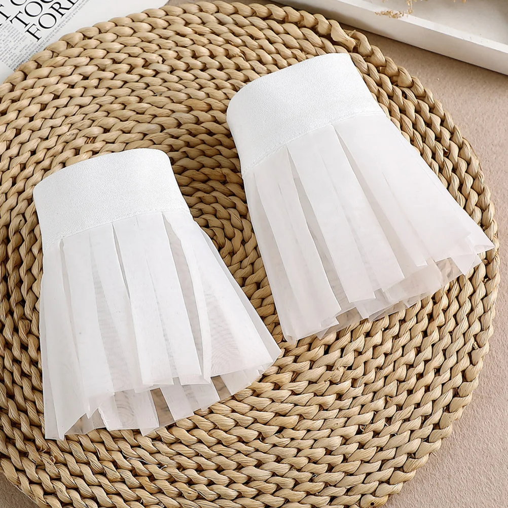 

Vampire Dress Lace Wrist Cuffs Fake Sleeve Women Gloves False Sleeves Detachable White for Women's