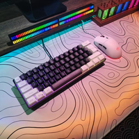 Ultra-Compact 60% Wired Gaming Keyboard and Mouse Combo, Ergonomic Design, 61-Key RGB Backlit Keyboard with USB Plug-in, 6-Butto