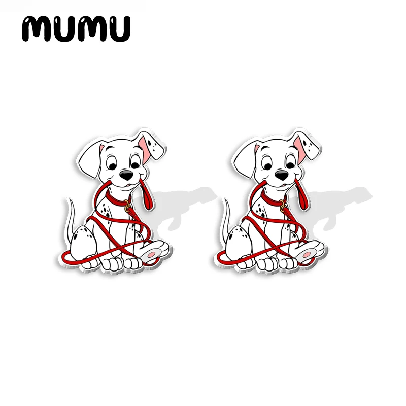 2024 New Dalmatian Dog Stud Earring Cute Puppies Epoxy Jewelry Resin Acrylic Earrings Handmade Gifts Girl