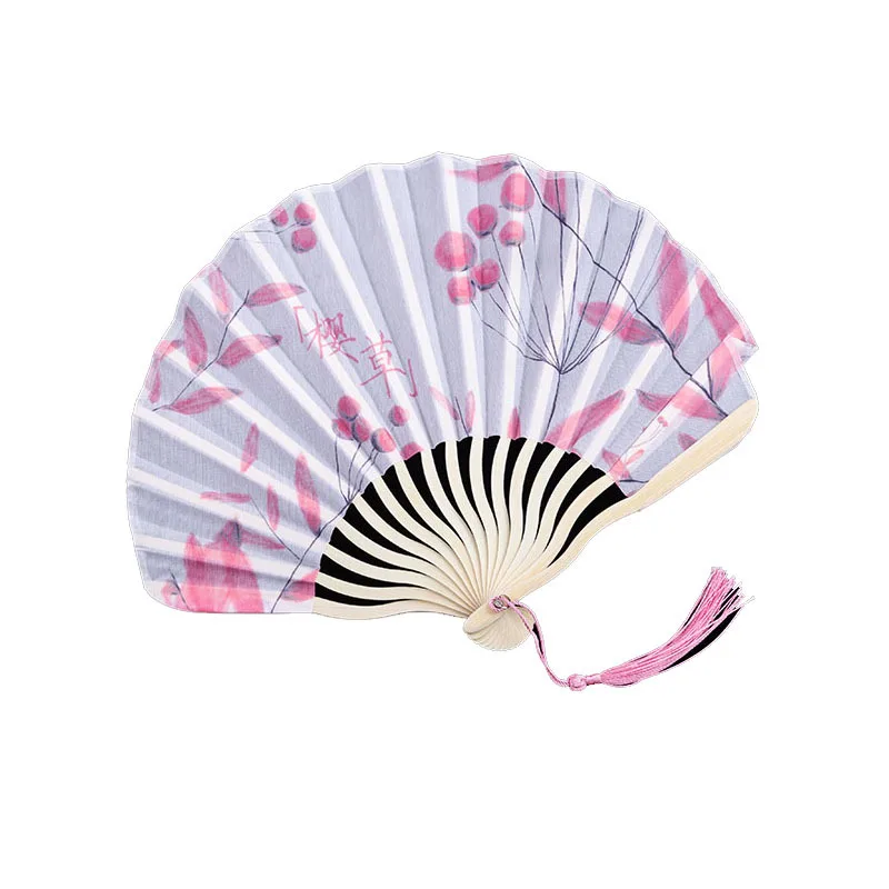Folding Silk Fan Exquisite Portable Hand Fan Chinese Bamboo Fan Mini For Dance Gifting Home Decor