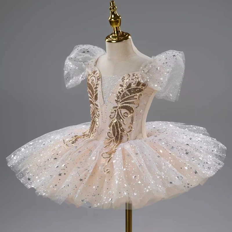 THEEPER Tutu de ballet à paillettes étoilées pour filles, robe de princesse d'été, costume de danse de ballet pour enfants, tenue de danse pour filles