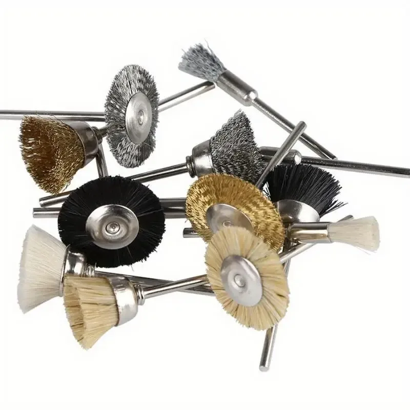 15PCS Multi Material Rotating Wire Wheel Polishing Brush Set for Electric Drill Home Decoration Cleaning Tool