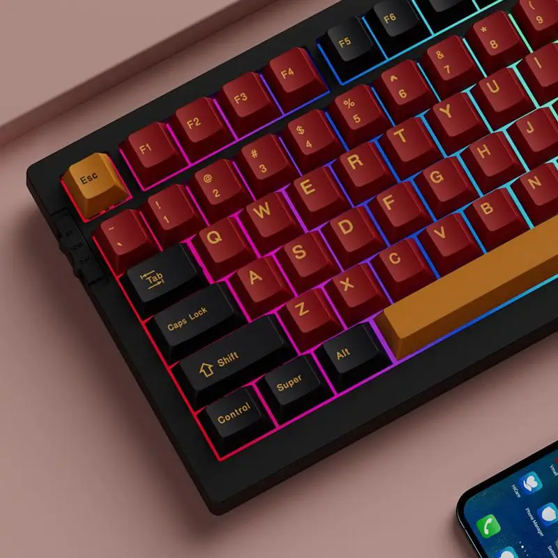 

Sublimation keycaps Full set of simple retro color scheme Mechanical keyboard Customized keycaps