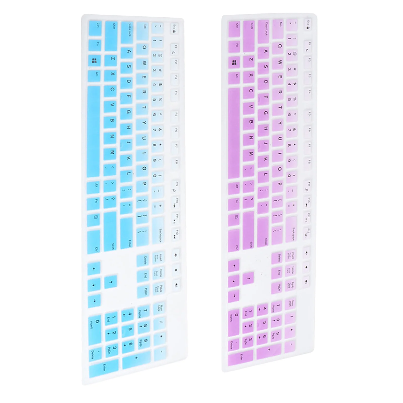 

2pcs Silicone Keyboard Cover For Kb216P Kb216T Wk636 Waterproof Dustproof Protective Film Gradient Blue Purple Thin Soft