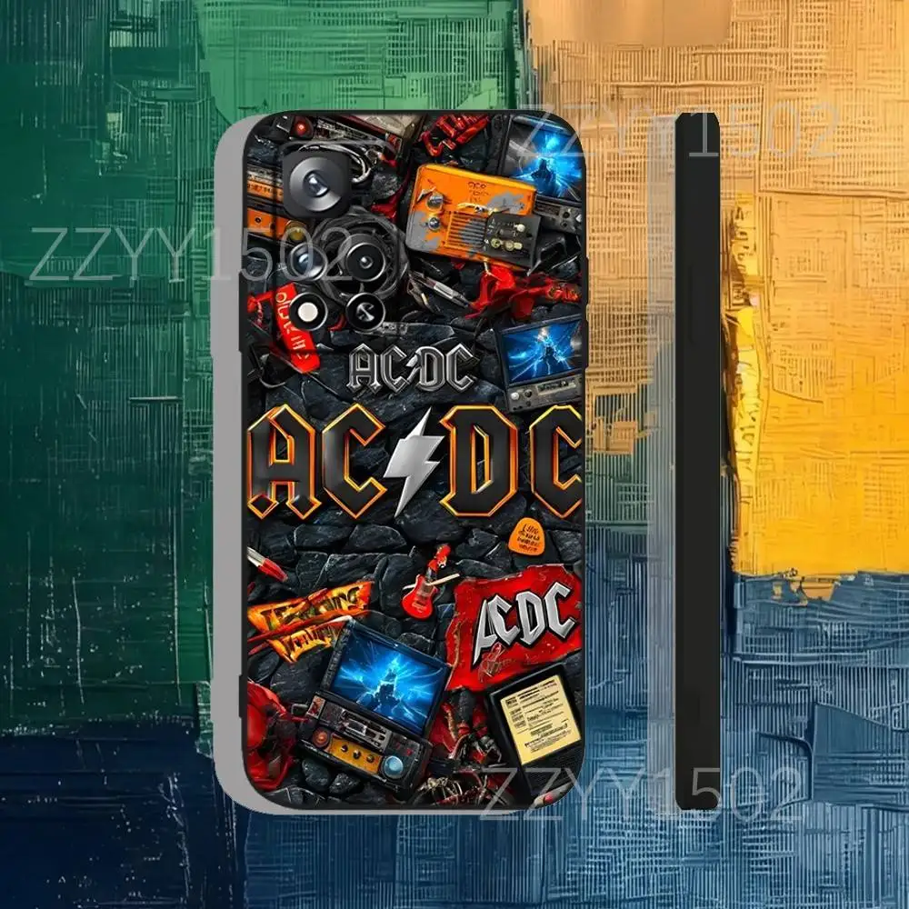 A-AC Band D-DC  Phone Case For Samsung S25,S24,Ultra,S20,S30,Plus,S22,S23,Ultra,Plus,5G Black Silicone Soft