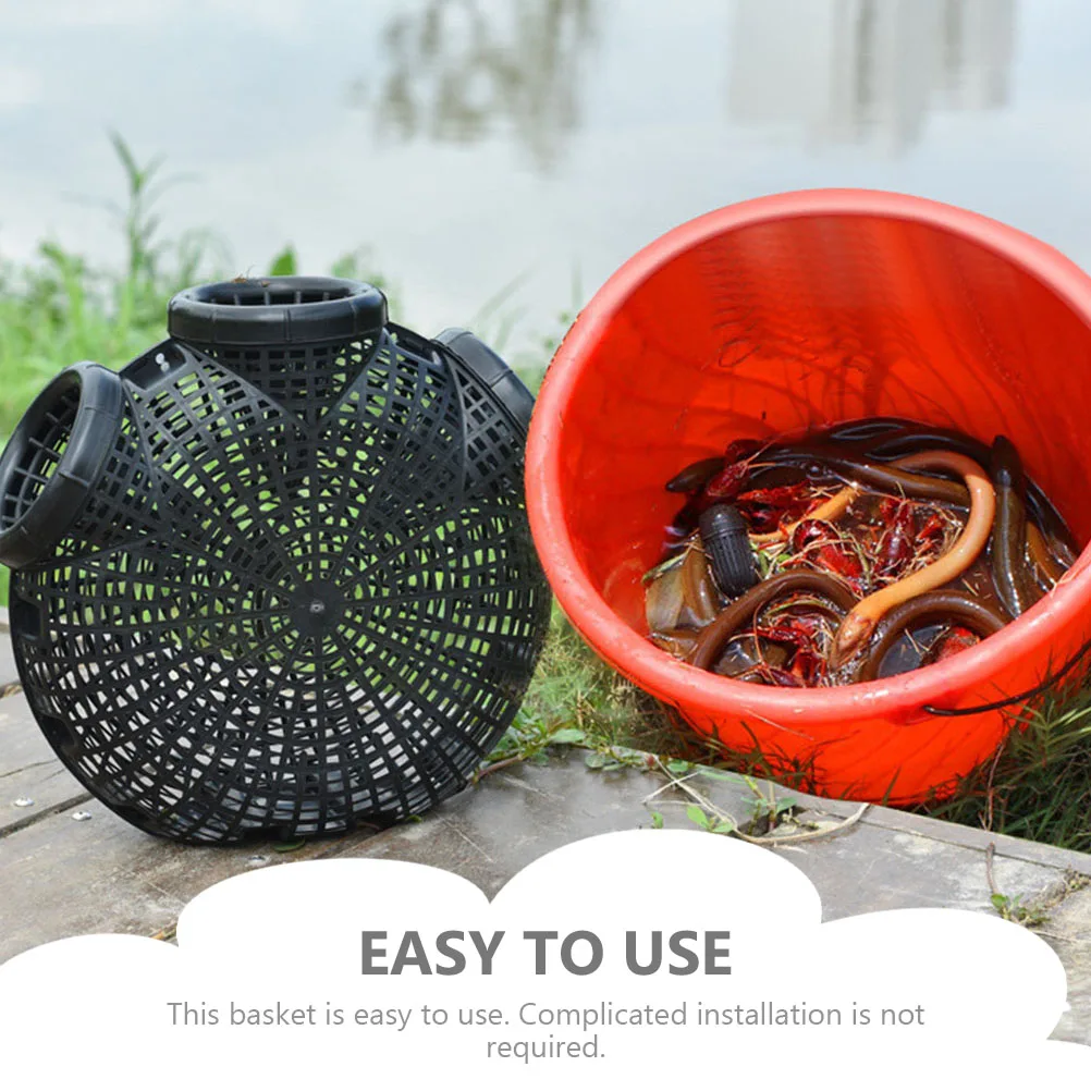

Portable Plastic Eel Basket For Fishing Crabs Shrimps Seafood Traps Light Compact Breathable Easy Carry Reusable Outdoor Fishing