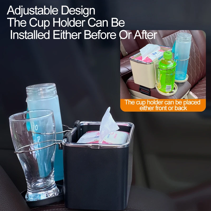 

Car Tissue Storage Box Car Multifunctional Drawer Box Car Cup Holder Creative Armrest Large Memory High-end Storage Box