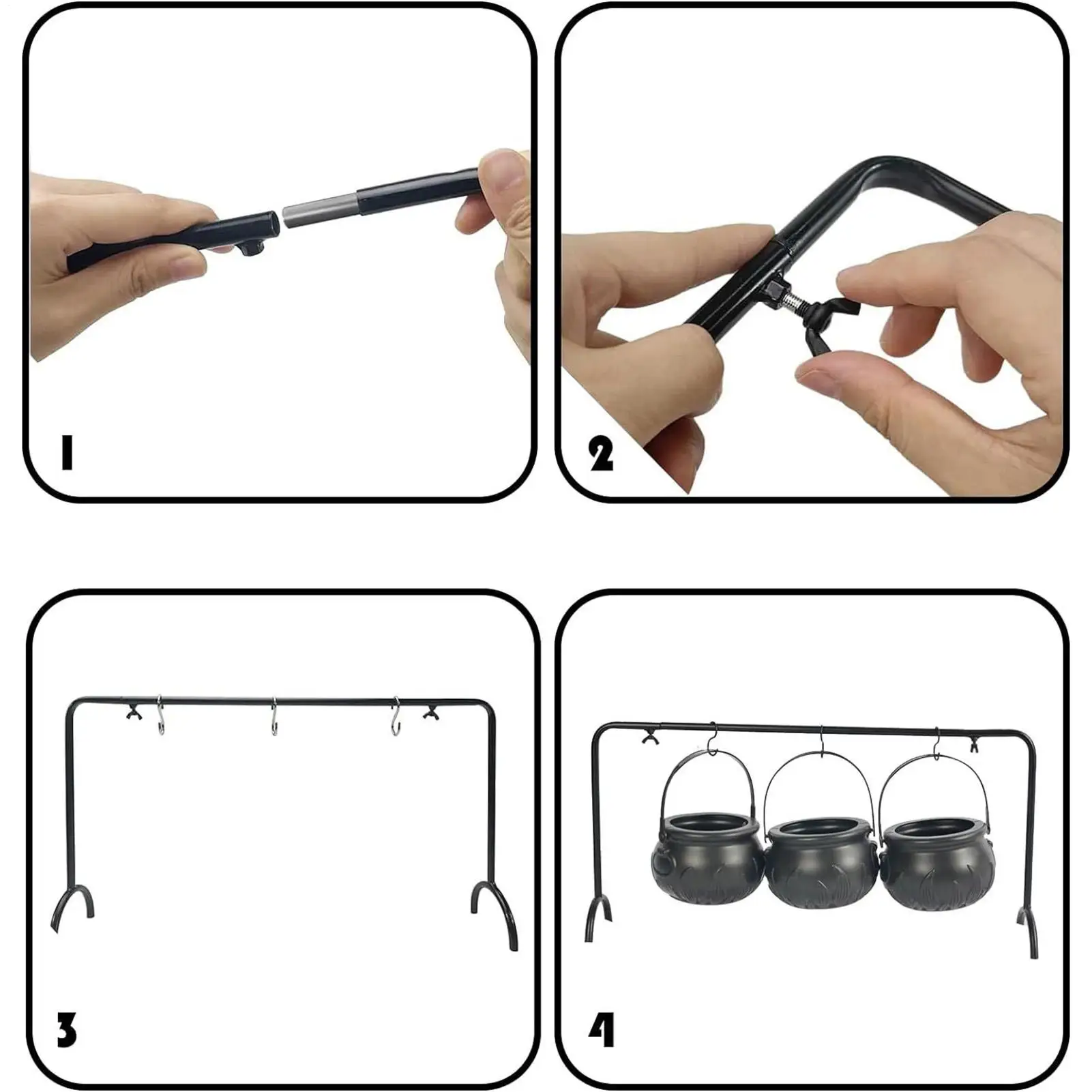 

Черный котел, ведро ведьмы, 3 шт./компл., праздничный набор ведер для конфет, сервировки конфет на Хэллоуин для украшения или хранения конфет