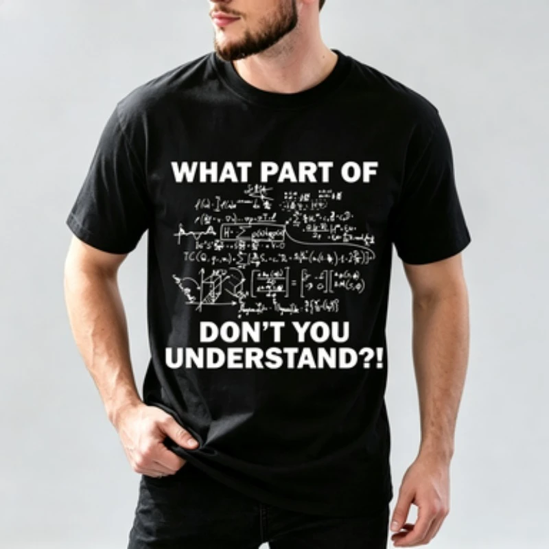 Funny Science Geek Men’s Modal T‑Shirt Round Neck Physics Math Formula Graphic Print Casual Daily Streetwear Short Sleeve Tee
