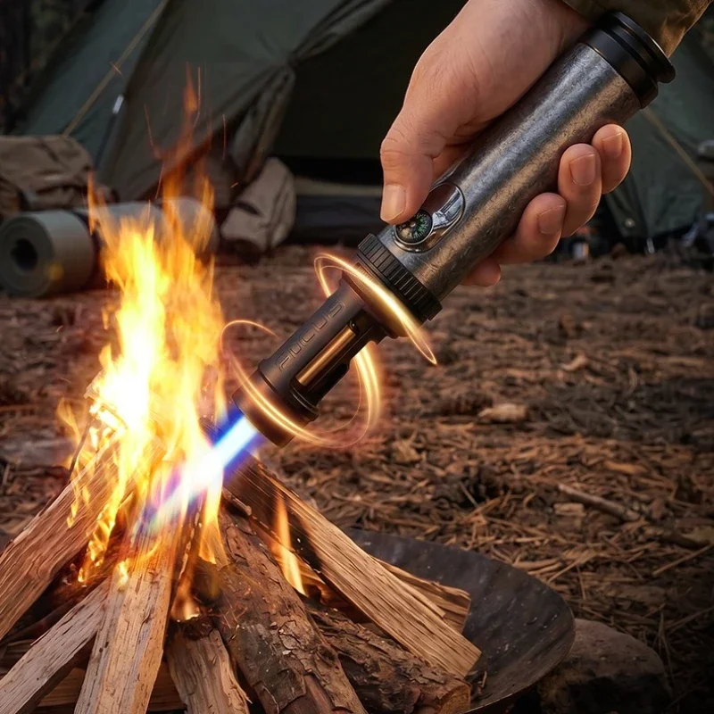 2026 Outdoor Creative Large Firepower Straight Shot Large Spray Gun Windproof Bottle Opener Multi-function Lighter, Fire