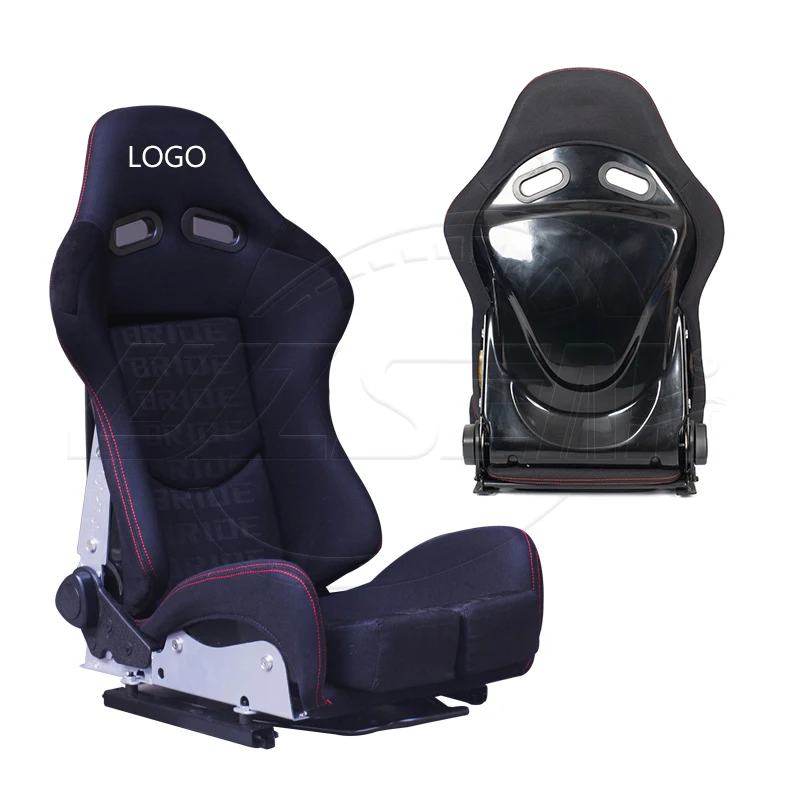 High Quality Glass Fiber Bride Universal Adjustable Bucket Car Racing Seat With Slider